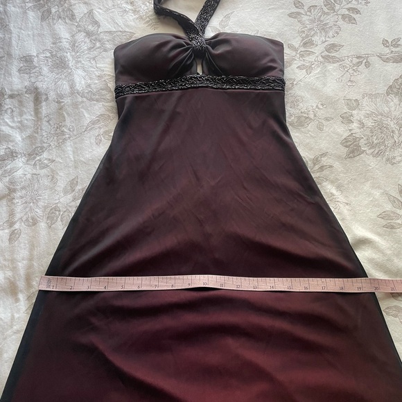 Y2K De Laru Black Mesh Overlay Beaded Maxi Dress 2 Whimsigoth Goth Hoco Prom - Picture 12 of 13